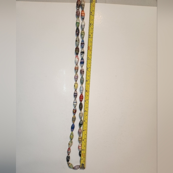Infinity Style Multi-colored Recycled Paper bead necklace - Picture 3 of 6